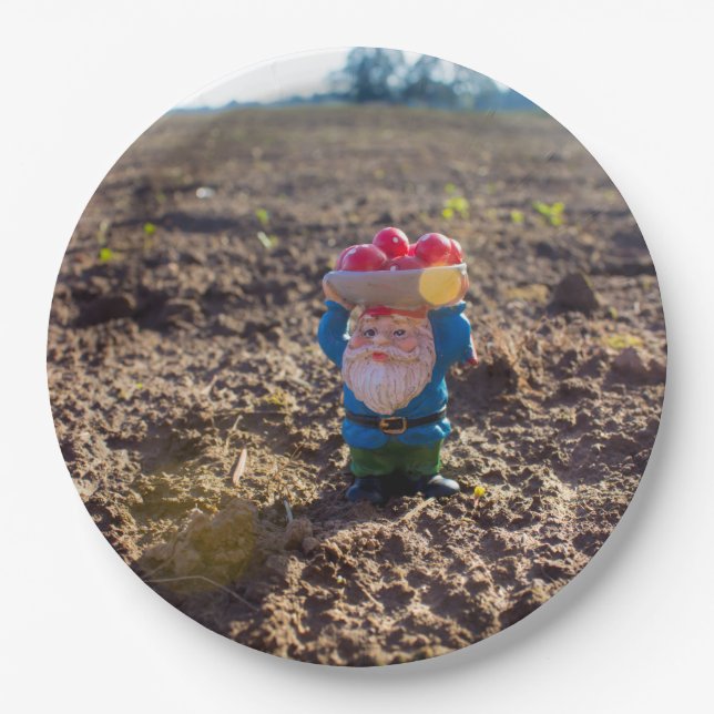 Prato De Papel Gnomo da fazenda (Frente)