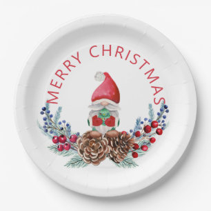 Prato De Papel Gnomo em Pine Cones