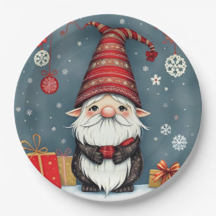 Prato De Papel Gnomo festivo aconchegante do natal em Disguise