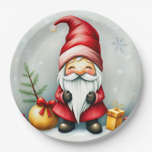 Prato De Papel Gnomo festivo aconchegante do natal em Disguise