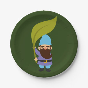 Prato De Papel Gnomos de jardim bonitos se divertem