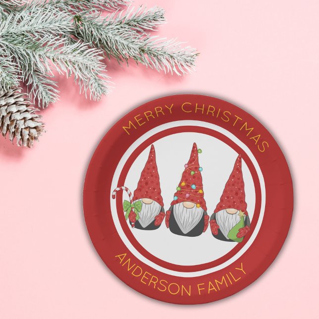 Prato De Papel Gnomos de Natal (Criador carregado)