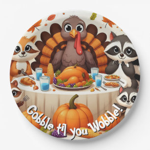 Prato De Papel Gobble até nós Wobble