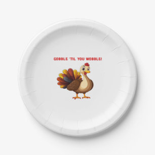 Prato De Papel Gobble � Até Você Despertar Engraçado Turco Clássi