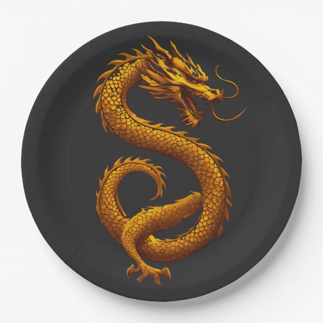 Prato De Papel Golden Dragon (Frente)