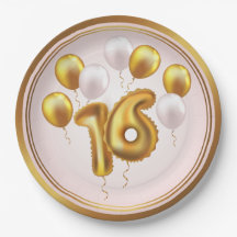 Golden Glow Balloons 16 Party 