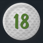 Prato De Papel Golf Ball 18th Birthday Paper Plate<br><div class="desc">Padrão da bola de golfe branca de 18 anos</div>