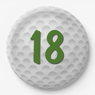 Prato De Papel Golf Ball 18th Birthday Paper Plate