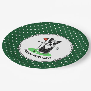 Prato De Papel Golf Boston Terrier (preto) - Cachorro Bonito
