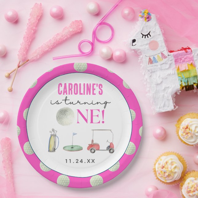 Prato De Papel Golf Girls Primeiro Aniversário (Festa)