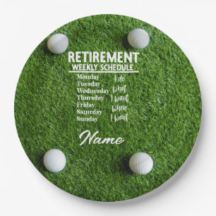 Prato De Papel Golf Happy Retirement Queen aposentou-se