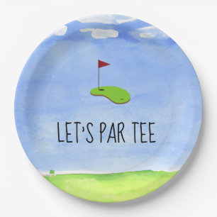 Prato De Papel Golf, vamos pintar uma árvore com bandeira de golf