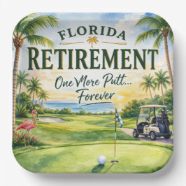 Prato De Papel Golfe Flórida temático com flamingo