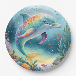 Prato De Papel Golfinho submarino