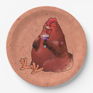 Prato De Papel Gordura Red Hen com Vinho