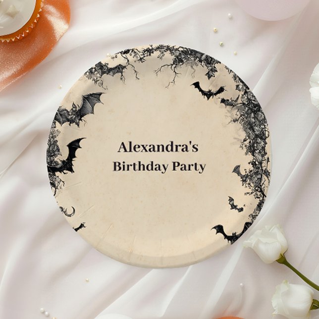 Prato De Papel Gothic Arch Midnight Birthday (Criador carregado)