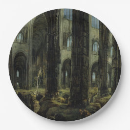 Prato De Papel Gótica Church Ruins (por Carl Blechen)