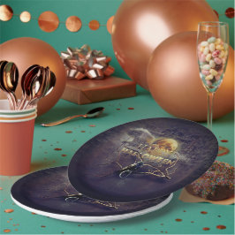 Prato De Papel Gótico Spooky Raven No Dia das Bruxas Adultas Da L