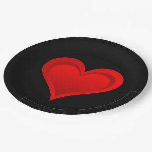 Prato De Papel Gradações VERMELHO AMOR CORAÇÃO + texto e ideias