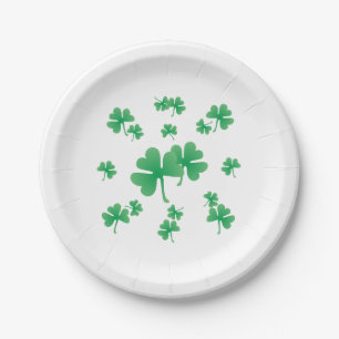 Prato De Papel Gradient Green Irish Shamrock Party