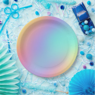 Prato De Papel Gradiente de Pastel Forma Livre