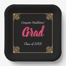 Graduação a rosa-quadro Dourado Barroco Preto Vint
