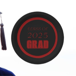 Prato De Papel Graduação de Cores na Escola Negra e Vermelha