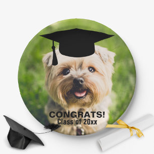 Prato De Papel Graduação de Foto de Cão Engraçado Classe Personal