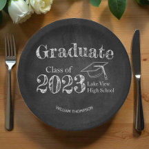 Graduação de Foto do Segundo grau Chalkboard