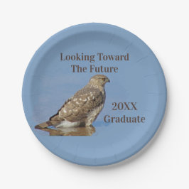 Prato De Papel Graduação de Foto Hawk Determinada Para O Futuro D
