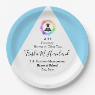 Prato De Papel Graduação Papel de Placa HAMbyWG Azul e Branco