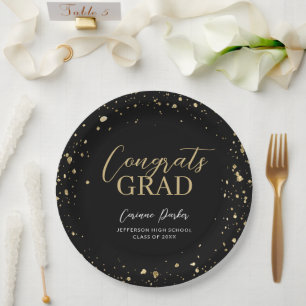 Prato De Papel Graduação Personalizada Glitz Moderna