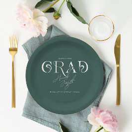 Prato De Papel Graduação | Verde Minimalista Moderno