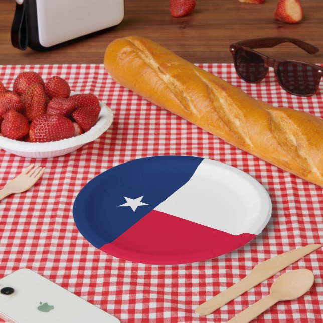 Prato De Papel Gráfico de Sinalizador Dinâmico do Texas em um (Piquenique)