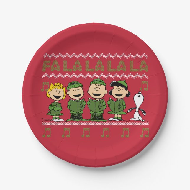 Prato De Papel Gráfico do Sweater de Natal (Frente)