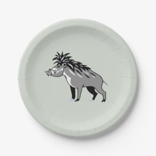 Prato De Papel Gráfico - WARTY PIG - Warthog - Vida Selvagem - Na