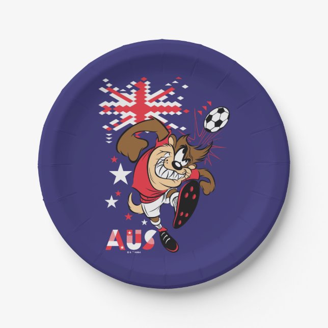 Prato De Papel Gráficos do TAZ™ Time Austrália Futebol (Frente)