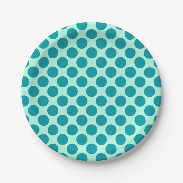 Prato De Papel Grandes pontos retrorreflectores - aqua e turquesa (Frente)