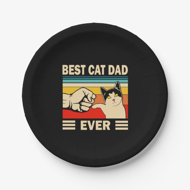 Prato De Papel Grandfather Quotes | Best Cat Dad Ever (Frente)