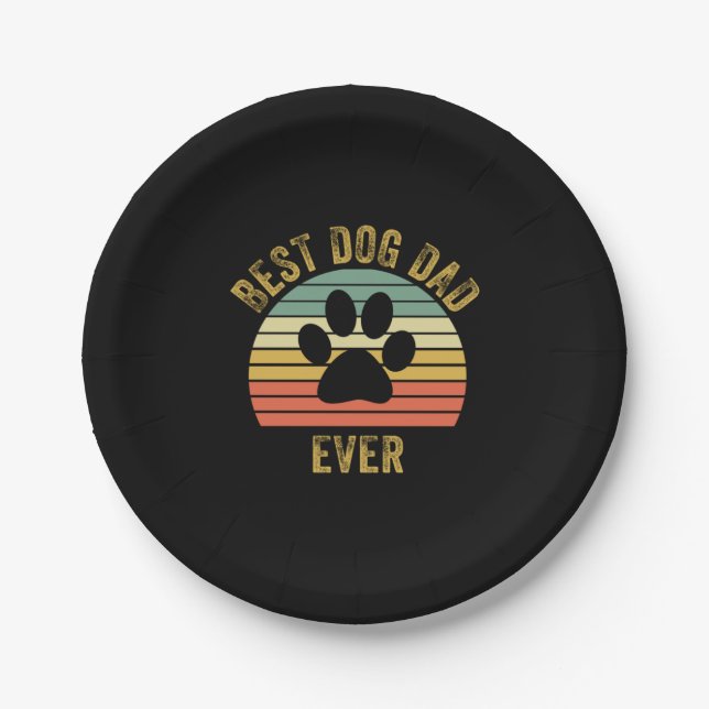 Prato De Papel Grandfather Quotes | Best Dog Dad Ever (Frente)