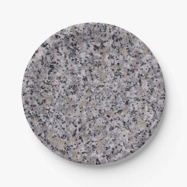 Prato De Papel Granite Rock Marble Modern Black e Cinzas (Frente)