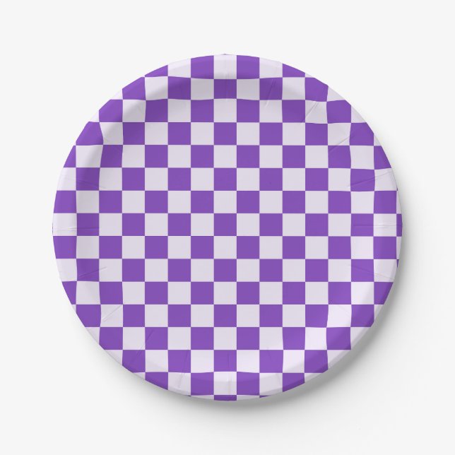 Prato De Papel Grape soda checkerboard pattern (Frente)
