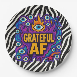 Prato De Papel Grateful AF - Zebra Pattern -