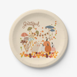 Prato De Papel Grateful Fall Bunny
