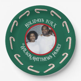 Prato De Papel Green-Candy Canes-Natal 2025