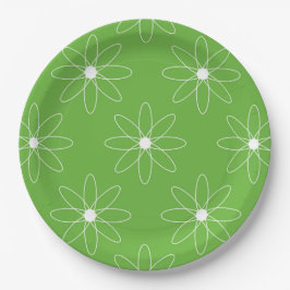 Prato De Papel Green Daisy Paper Plate