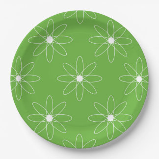 Prato De Papel Green Daisy Paper Plate