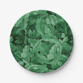 Prato De Papel Green Leaves (por William Morris)