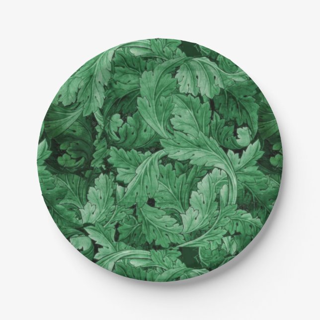 Prato De Papel Green Leaves (por William Morris) (Frente)