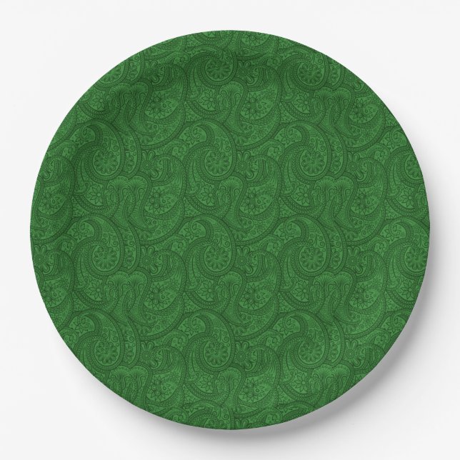 Prato De Papel Green Paisley (Frente)
